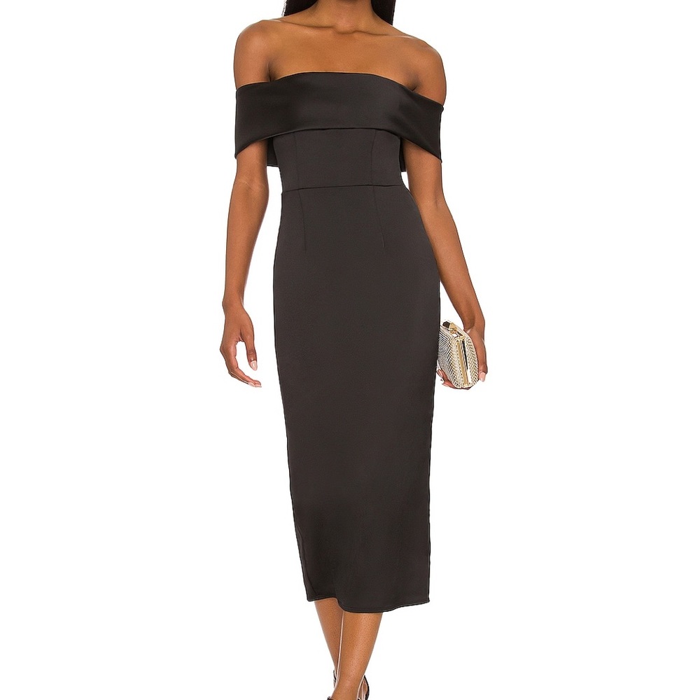 Katie May Dynasty Dress Midi Pencil Dress Bodycon in Black Cocktail Evening S.